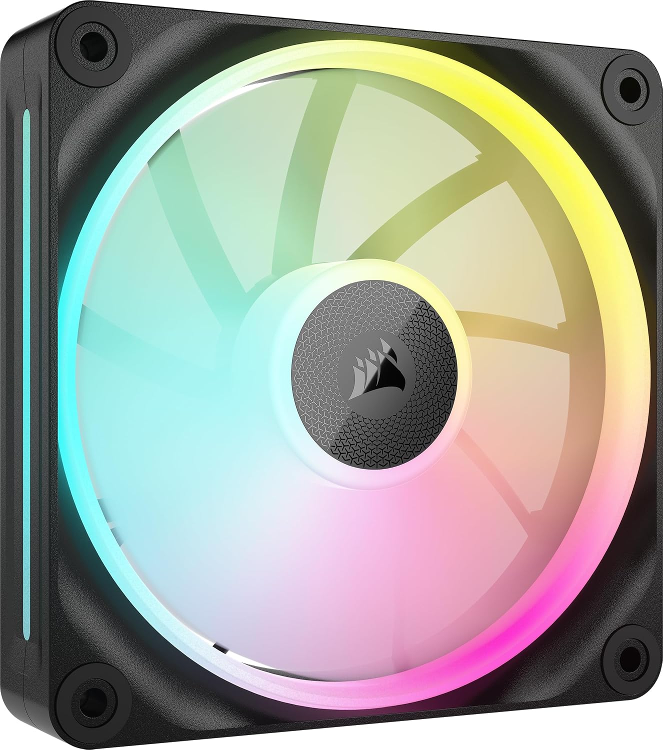 CORSAIR iCUE Link LX120 RGB 120mm PWM Fan Single Pack – Dual Light Loops – Requires iCUE Link System Hub (Sold Separately) – CORSAIR AirGuide Technology – Black