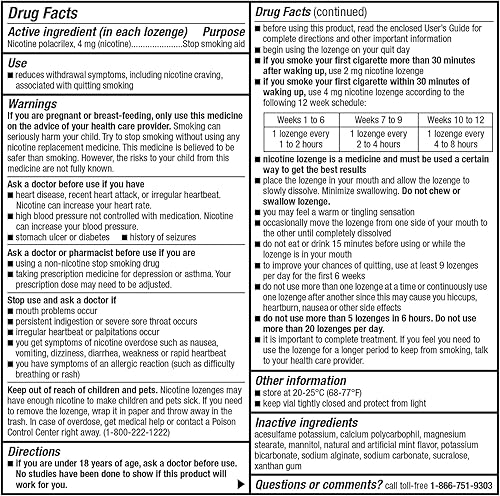Miniatura 30 de Yaxa Basic Care Mini pastilla de nicotina Polacrilex, 4 mg de nicotina, ayuda para dejar de fumar, blanco, menta, 135