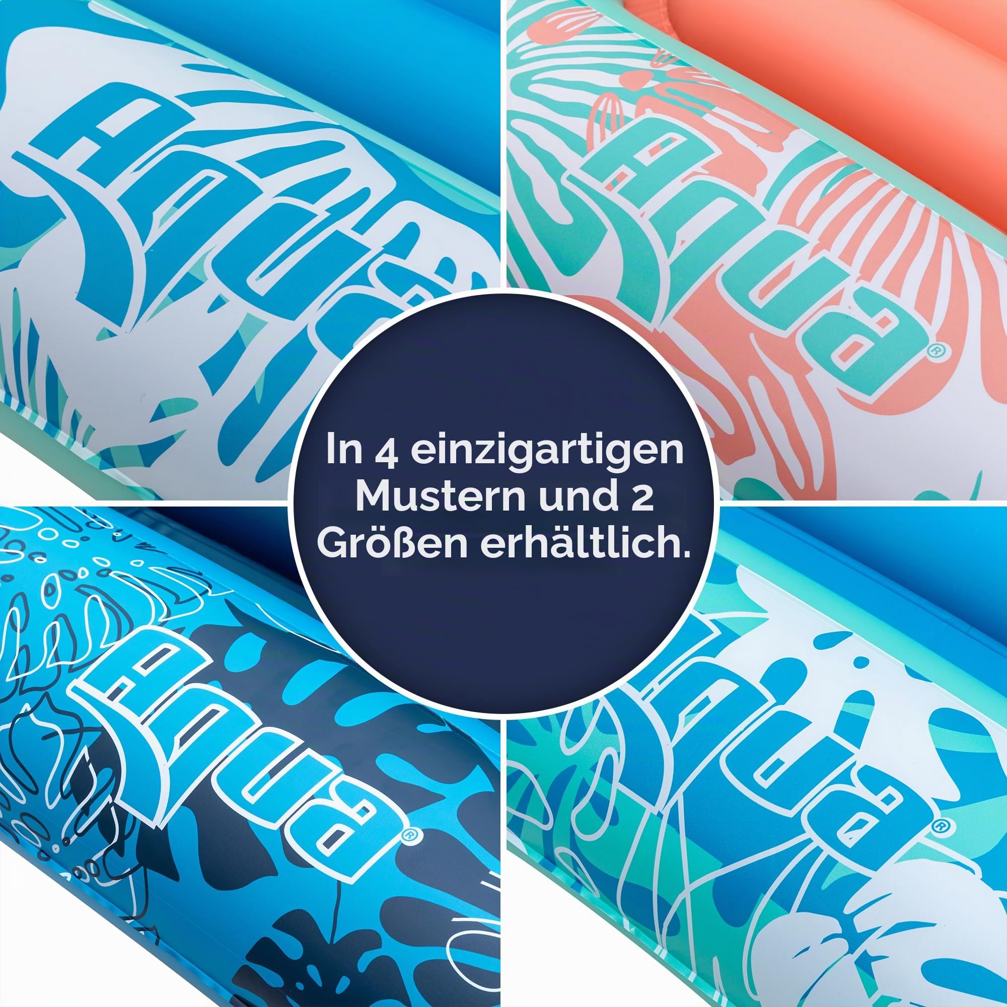 Aqua Aufblasbare Sonnenliege, Premium Pool Float mit Becherhaltern und abnehmbarem Kissen für Entspannung und Spaß