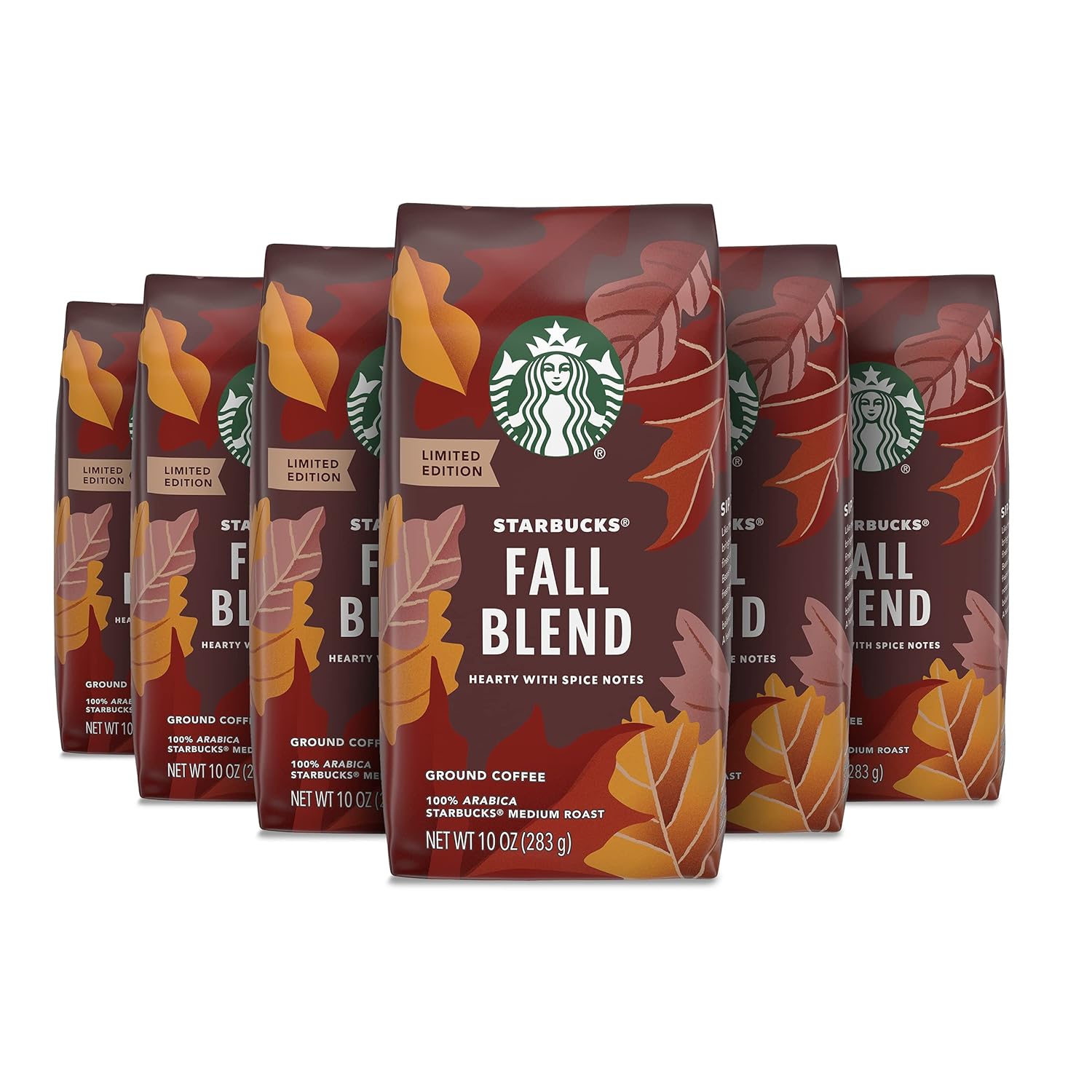 Starbucks Ground Coffee Medium Roast Coffee Fall Blend 100 Arabica 6 Bags 10 Oz Grocery Gourmet Food Amazon Com