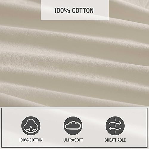 Miniatura 6 de Eddie Bauer - Juego de sábanas tamaño King, juego de ropa de cama de percal lavado con bolsillos profundos, súper suave, 100% algodón de lujo con