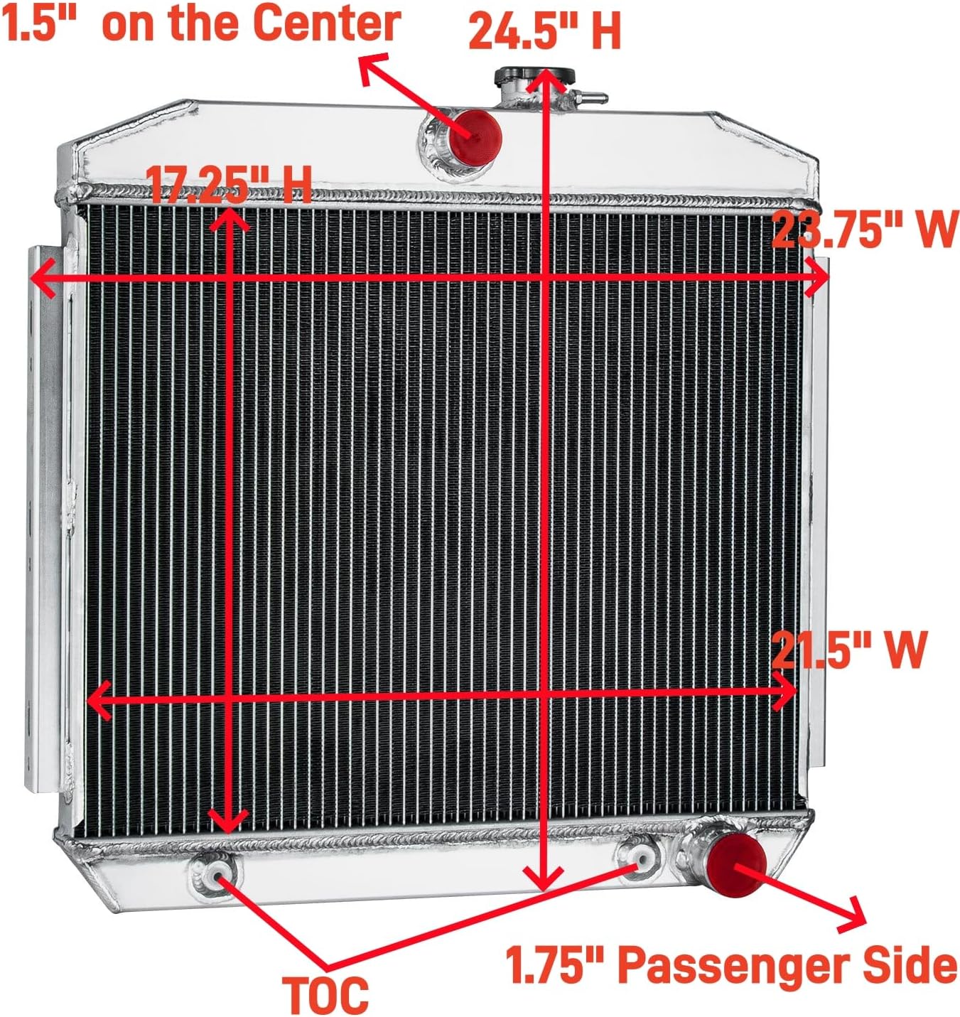 3 Row Aluminum Radiator compatible with 1955-1957 1956 Chevy Bel Air Nomad 210 150 Radiators