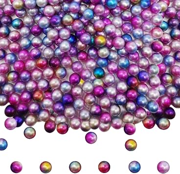 1100PCS 8mm Gradient Rainbow Pearls Beads for Centerpieces Vases, Makeup No Hole Beads to Hold Lipstick Eyeliner, Vase Filler Pearl for Table Wedding Party Decor