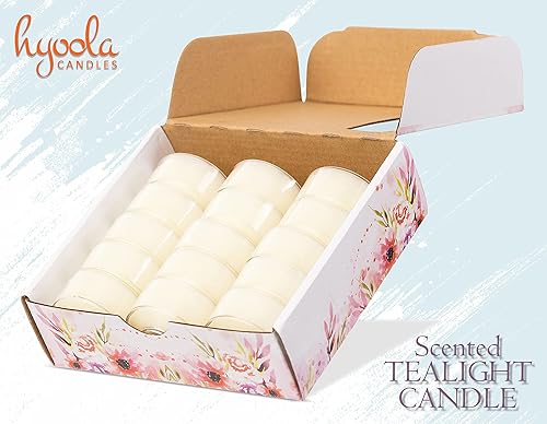 Miniatura 15 de HYOOLA Velas aromáticas de vela – Taza transparente – Velas perfumadas de Lily Tealight – 6 horas de tiempo de combustión – Paquete de 15 – Lily
