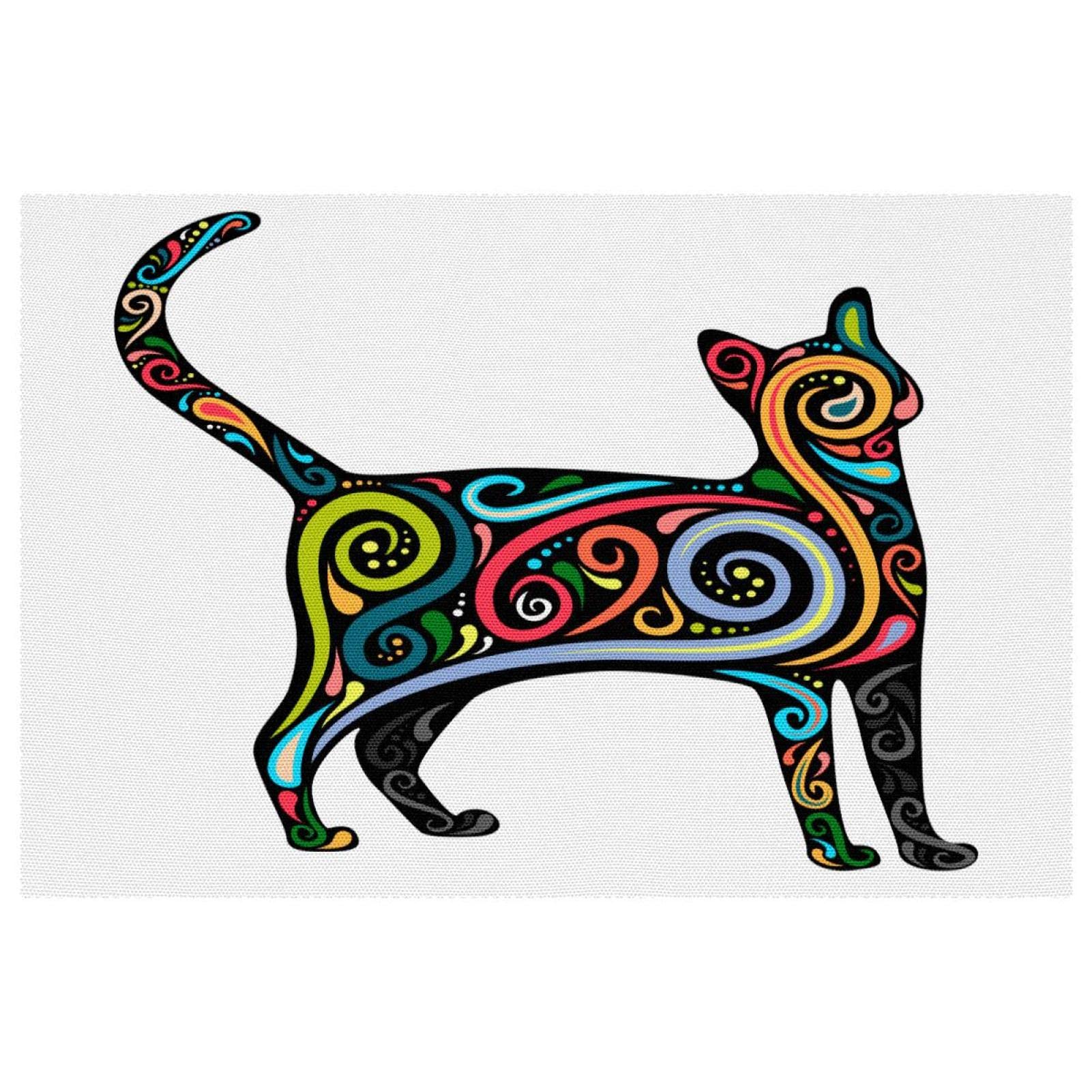 Set de table lavable et anti-chaleur lot de 4 tapis Oxford chat