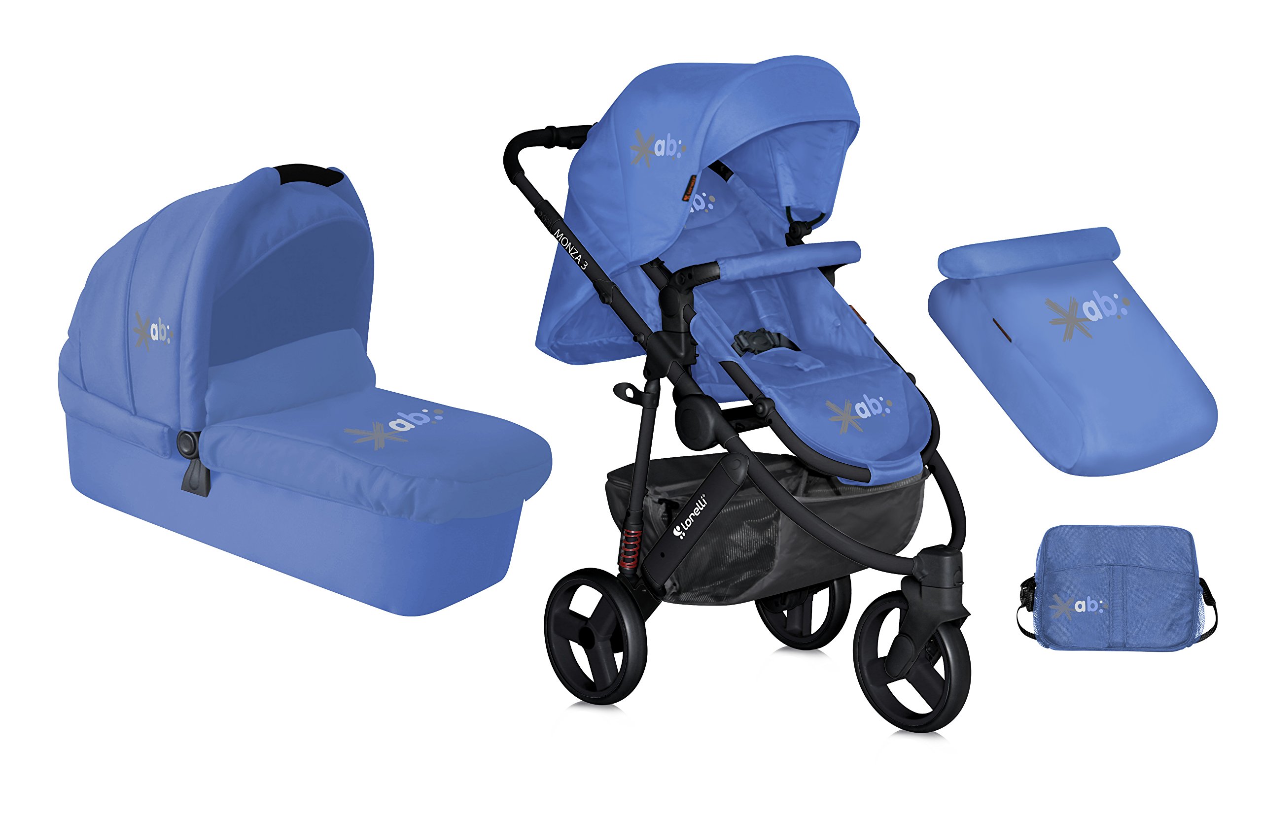 Lorelli Baby Stroller Monza 3 2in1 Blue