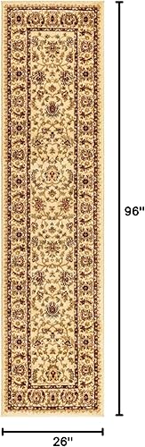 Miniatura 2 de Unique Loom Voyage Collection - Alfombra tradicional oriental clásica (2 pies x 8 pies, color marfildorado)