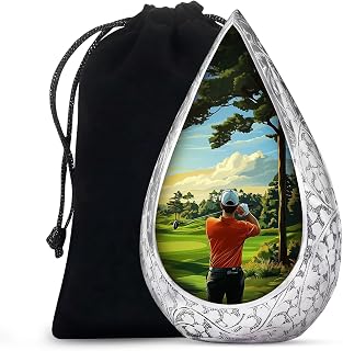 Golf Large Funeral Ash Holder for Women & Men - Funeral Memorial Gift Burial Urns for Adults - Cremation Ash Container - Adult Memorial Large Urn - Ashes Urn 10 Inch