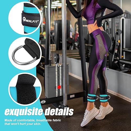 Miniatura 4 de Correa de tobillo para máquina de cable, tobillera de gimnasio para patadas, extensiones de piernas, entrenamientos de glúteos, abductores de cadera