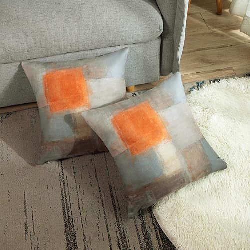 Vista 36 de Britimes Fundas de almohada modernas para decoración del hogar, 18 x 18 pulgadas, juego de 2 fundas de almohada decorativas, fundas de almohada Gris