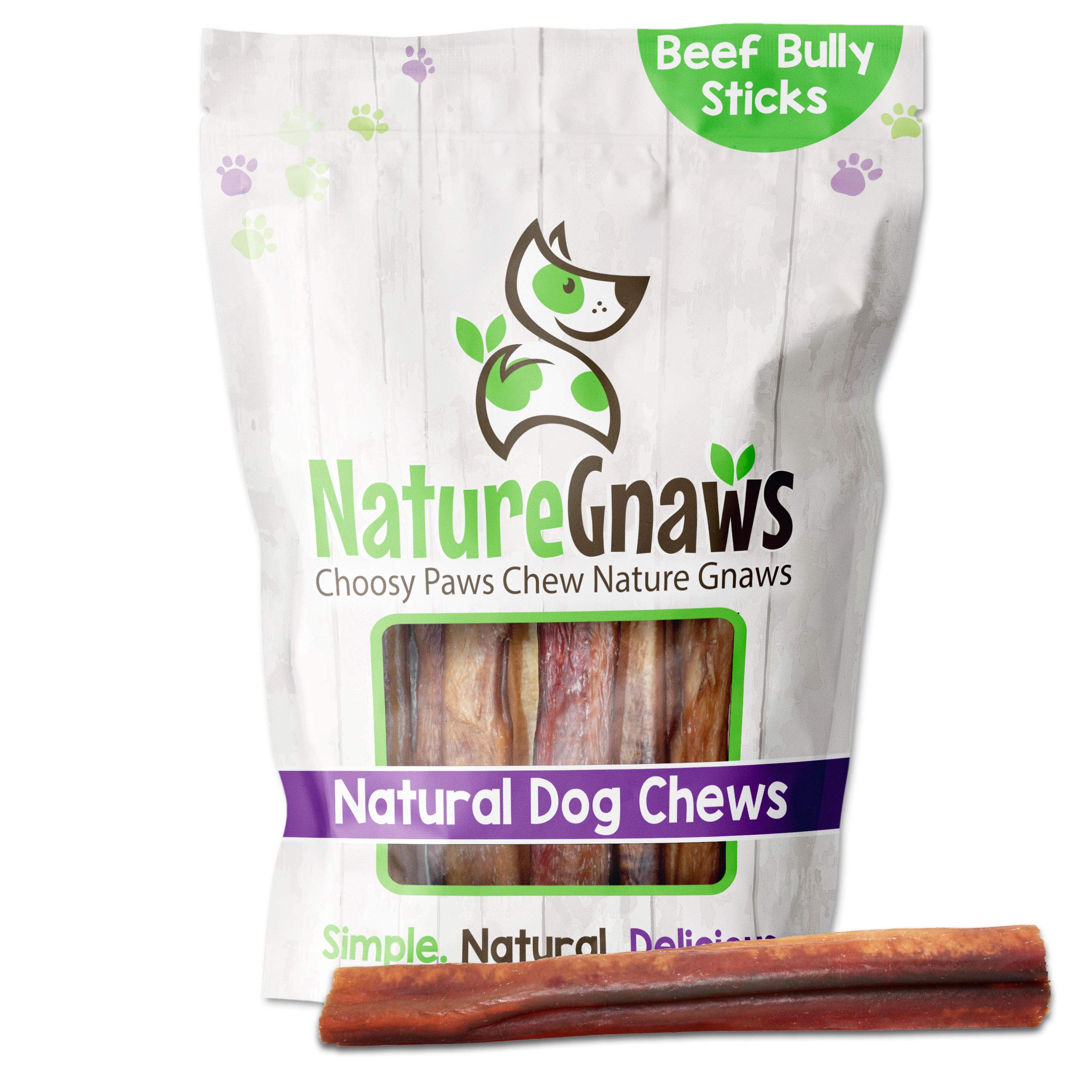 Nature Gnaws Extra Large Bully Sticks for Dogs - Premium Natural Beef Dental Bones - Thick Long Lasting Dog Chew Treats for Aggressive Chewers - Rawhide Free