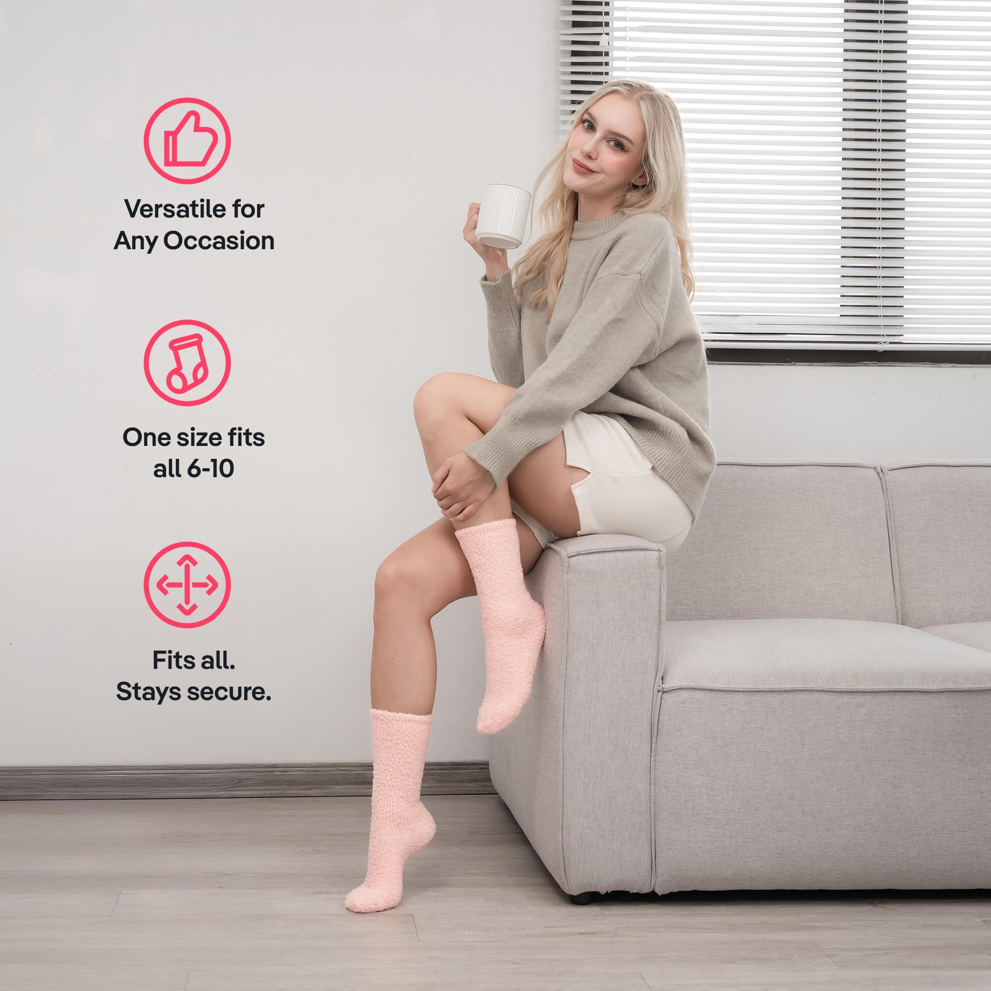COOLMATE Fuzzy Socks for Women Gift Box – Cozy Soft Cloud Socks for Spa Home, Mother’s Day Gifts for Mom Grandma
