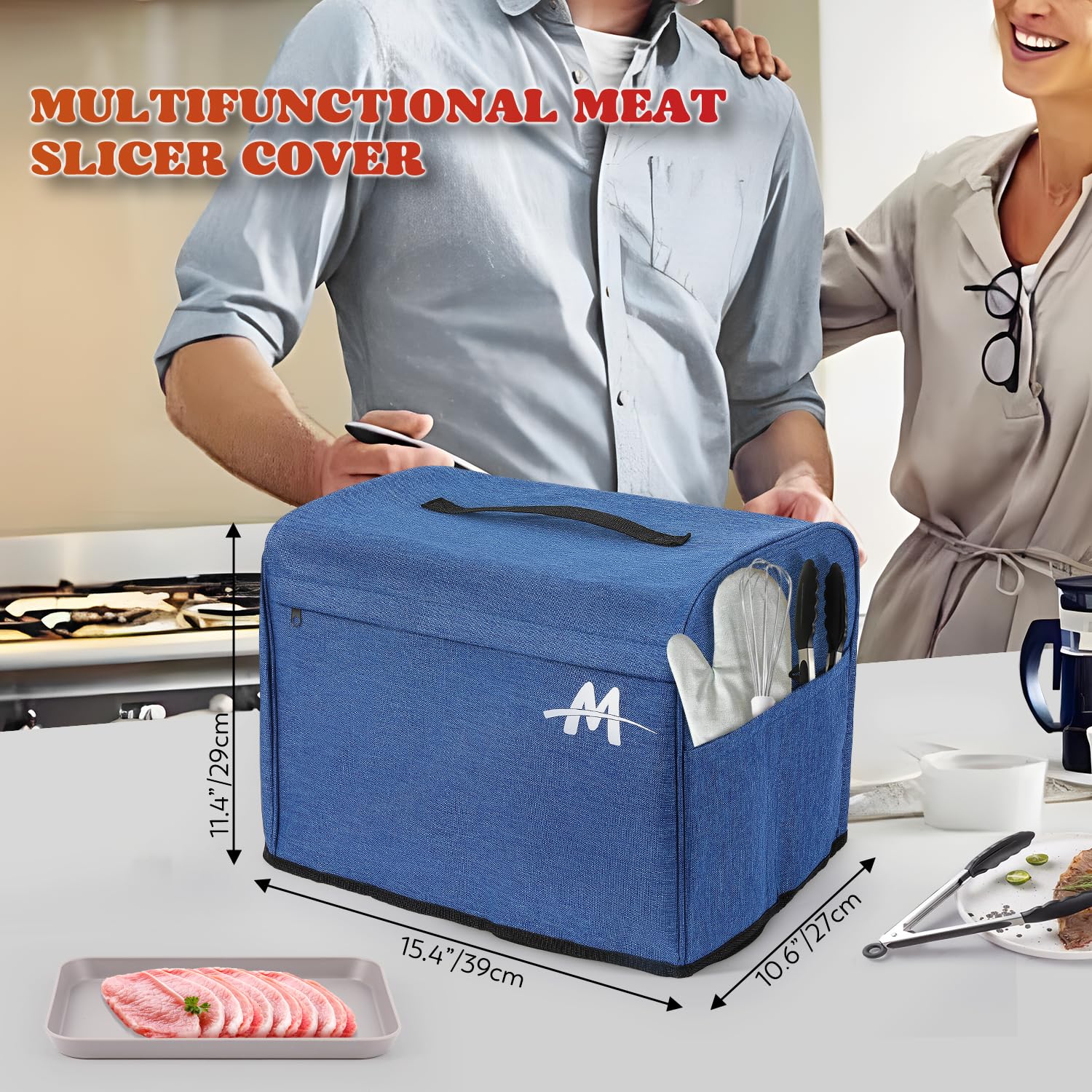 Moongiantgo Affettatrice Elettrica da Casa, Affettatrice Professionale con Blocco di Sicurezza, Spessore Regolabile 0-18mm, 2x Lama in Acciaio Inox da 19cm per Carne/Pane/Formaggio/Verdura (200W)