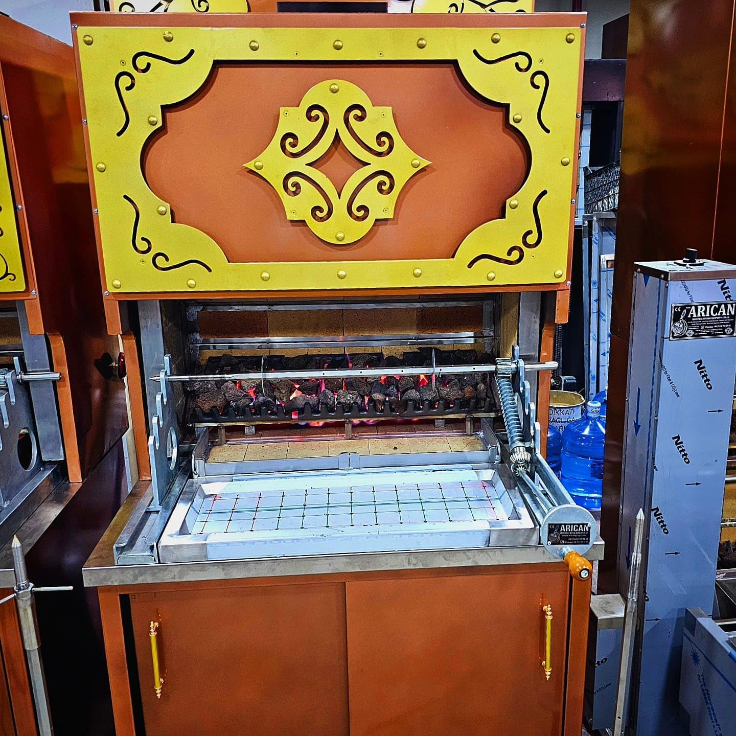 Gas And Lava Stone Horizontal Shawarma Cag Kebab Machines