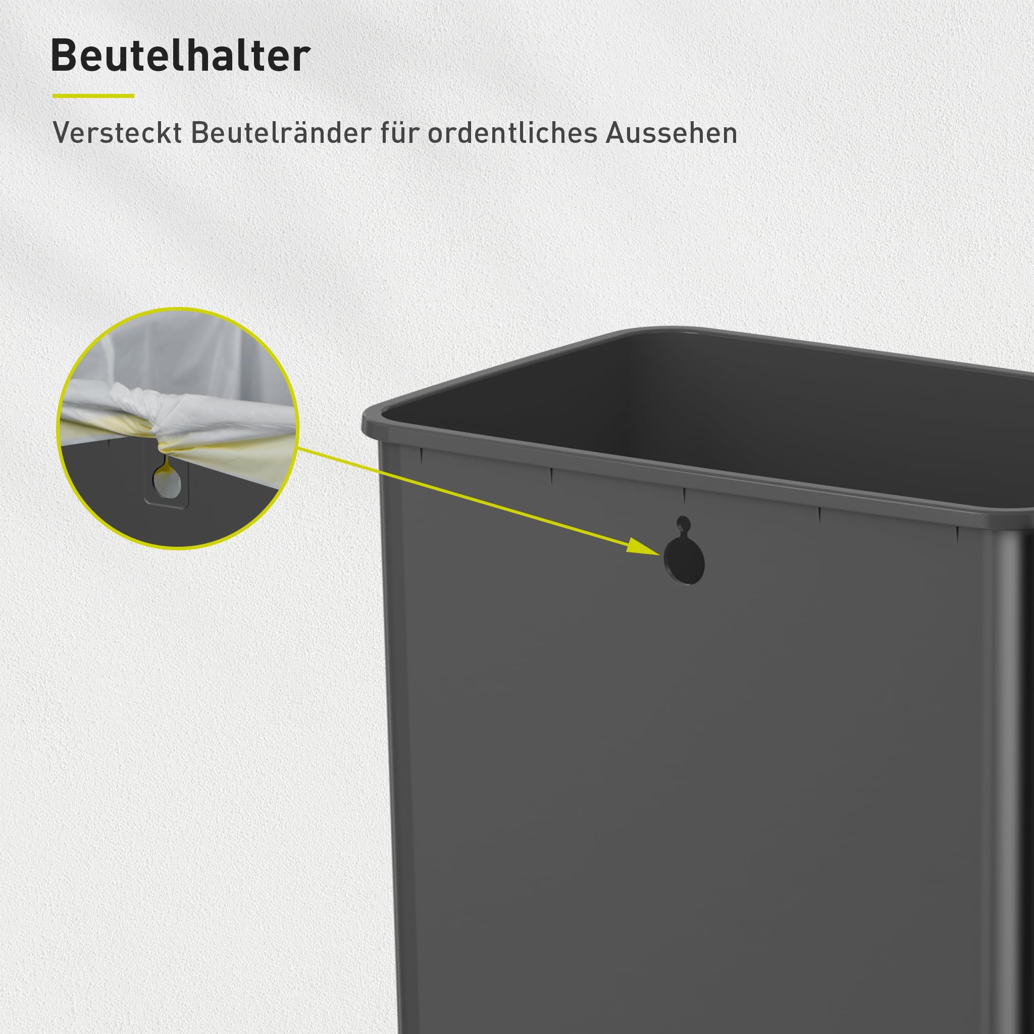 EKO Madison Mülleimer Küche 30L, Abfalleimer mit Pedal aus Fingerabdruckfreiem Edelstahl, Soft-Close Deckel & Inneneimer, Rechteckiger Kompakter Tretmülleimer mit Elegantem Robustem Design