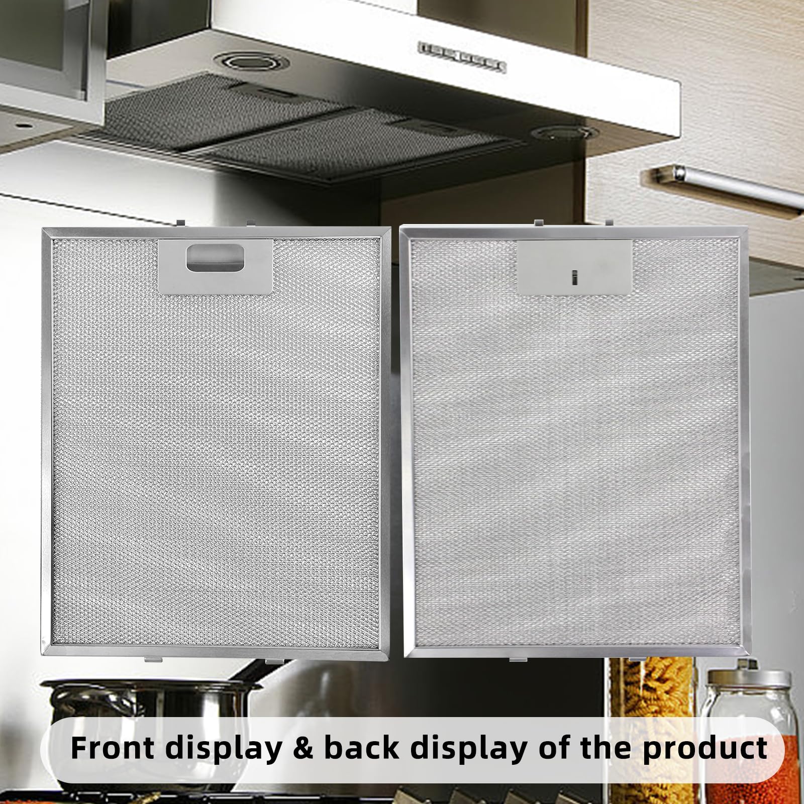 2 filtros de grasa de metal para campanas extractoras, filtro separador de aceite y gas, accesorios de cocina de aluminio, universal para campanas extractoras