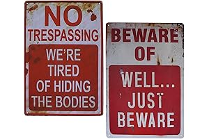 Beware of Well | No Trespassing We're Tired of Hiding The Bodies Halloween Sign