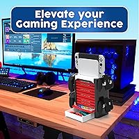 Vista 29 de Skywin Game Storage Tower and Controller Stand, Universal Game Holder & Console Stand with Left & Right Controllers, Game Disc Organizer