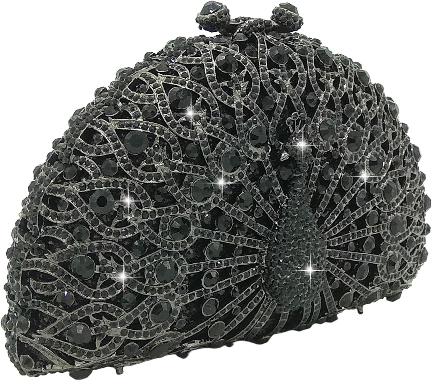 Boutique De FGG Peacock Rhinestone Clutch Purses for Women Evening Handbags Wedding Hardcase Party Crystal Clutch Bag,Mini - Image 8