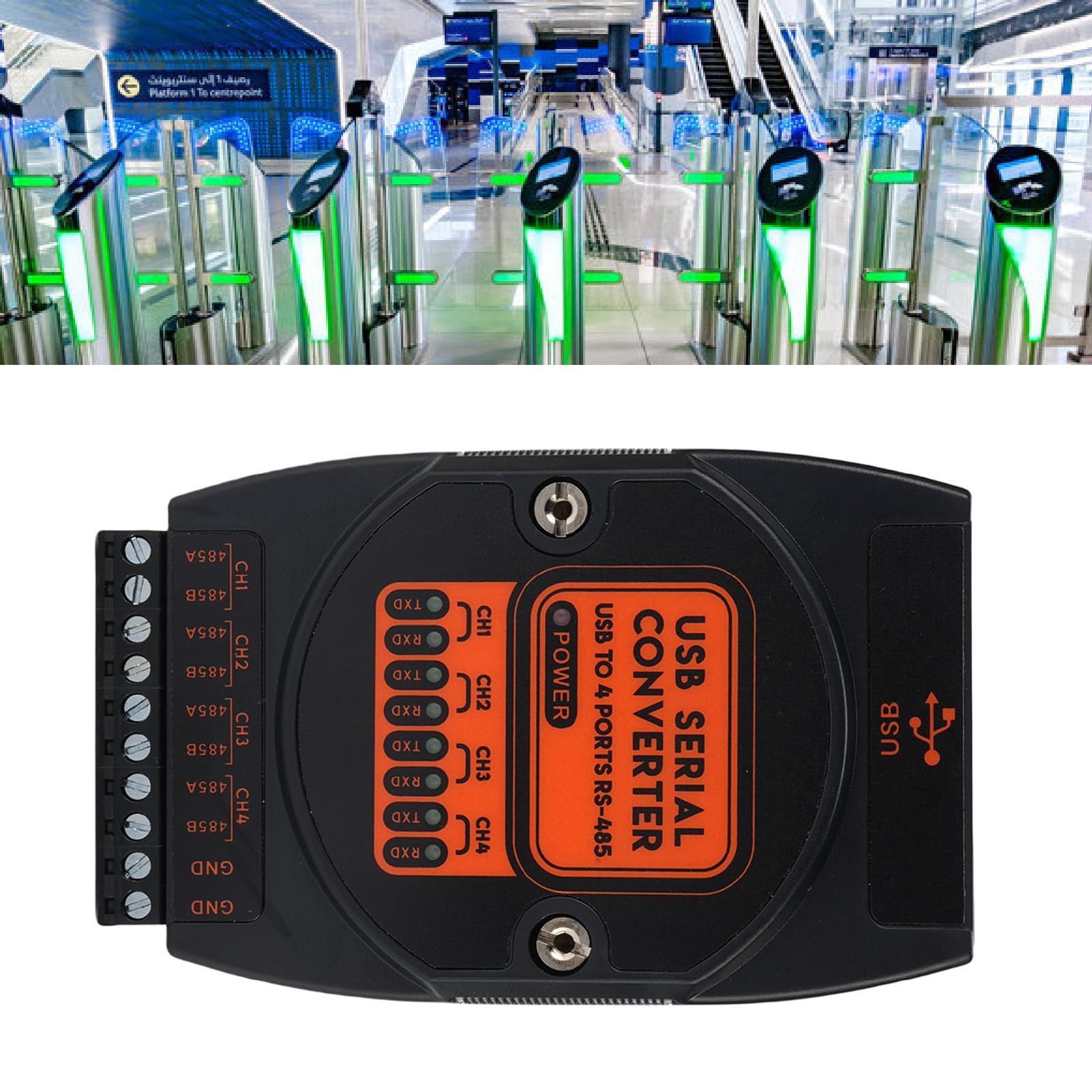 YWBL-WH Konwerter USB na 4-kierunkowy 485, Cyfrowy Izolowany Konwerter Klasy Przemysłowej z Klipsem z Tyłu, do urządzeń, Takich Jak Automaty Sprzedające i Sterowniki PLC