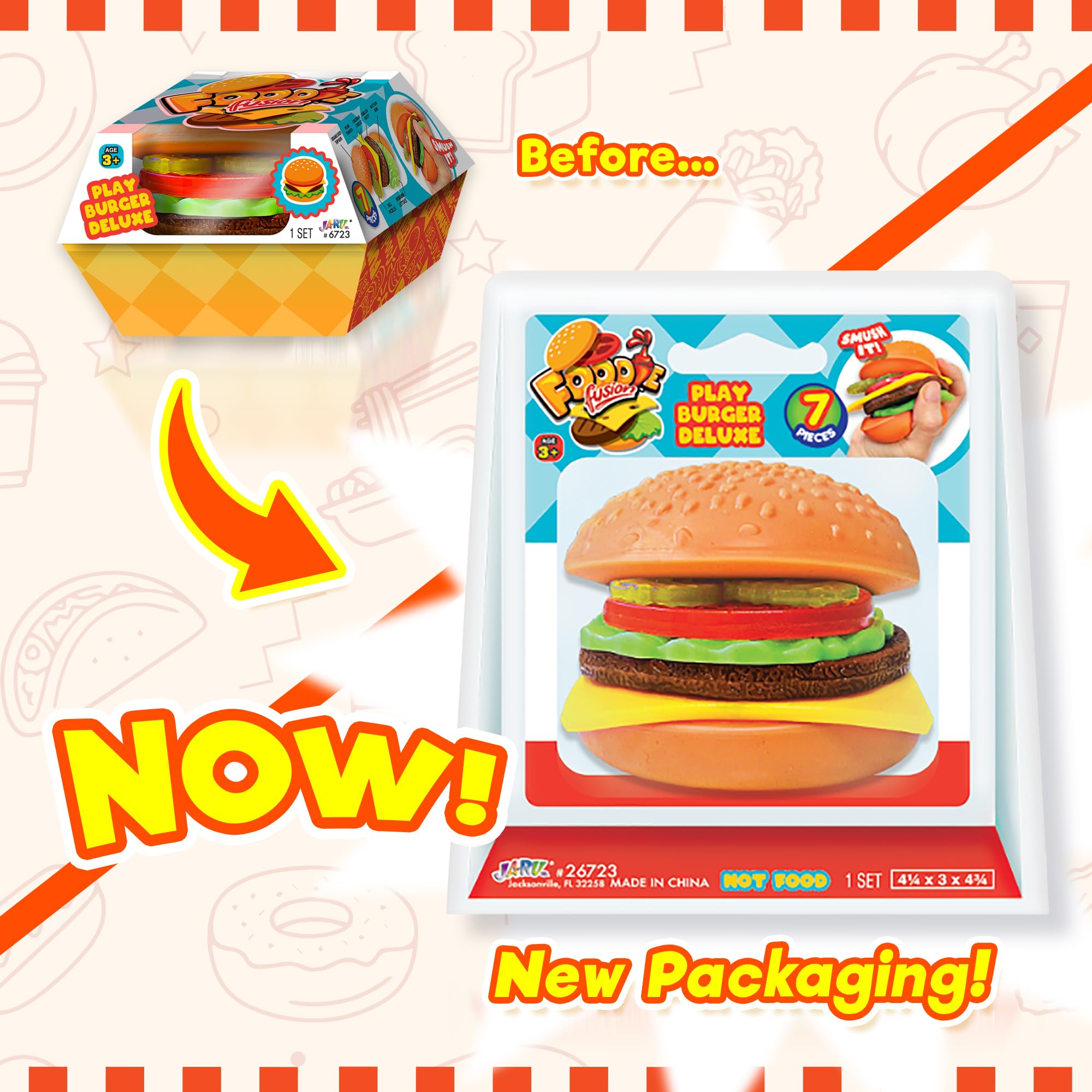 Amazon.com: JA-RU Foodie Fusion Play Burger Deluxe Squishy Toy (1