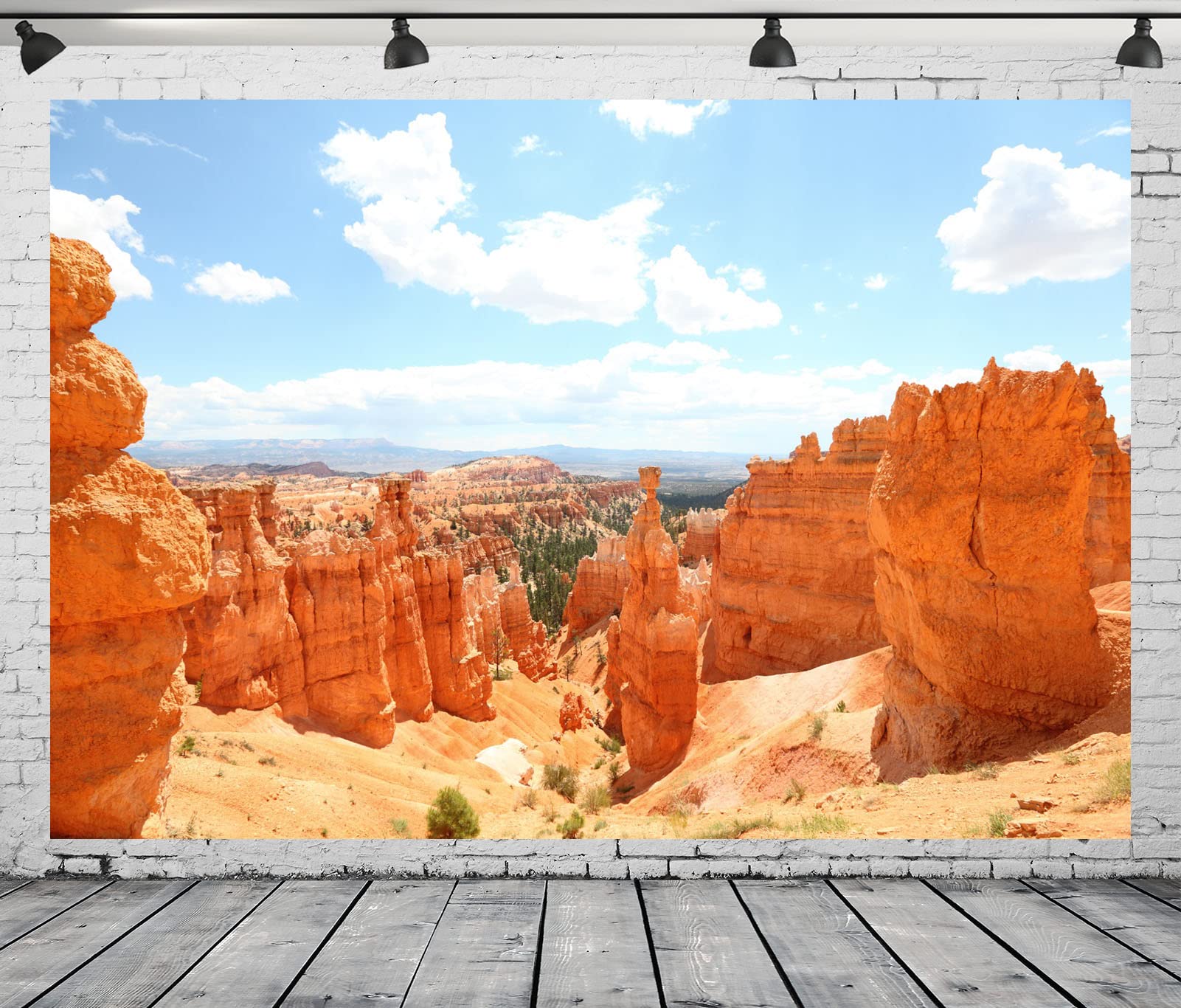 15x10ft Parque Nacional Bryce Canyon Paisaje Telón de Fondo Fotografía del Desierto de Las Montañas Rocosas Fondo Cielo Azul Nube Naturaleza Paisaje Senderismo Retrato al Aire Libre