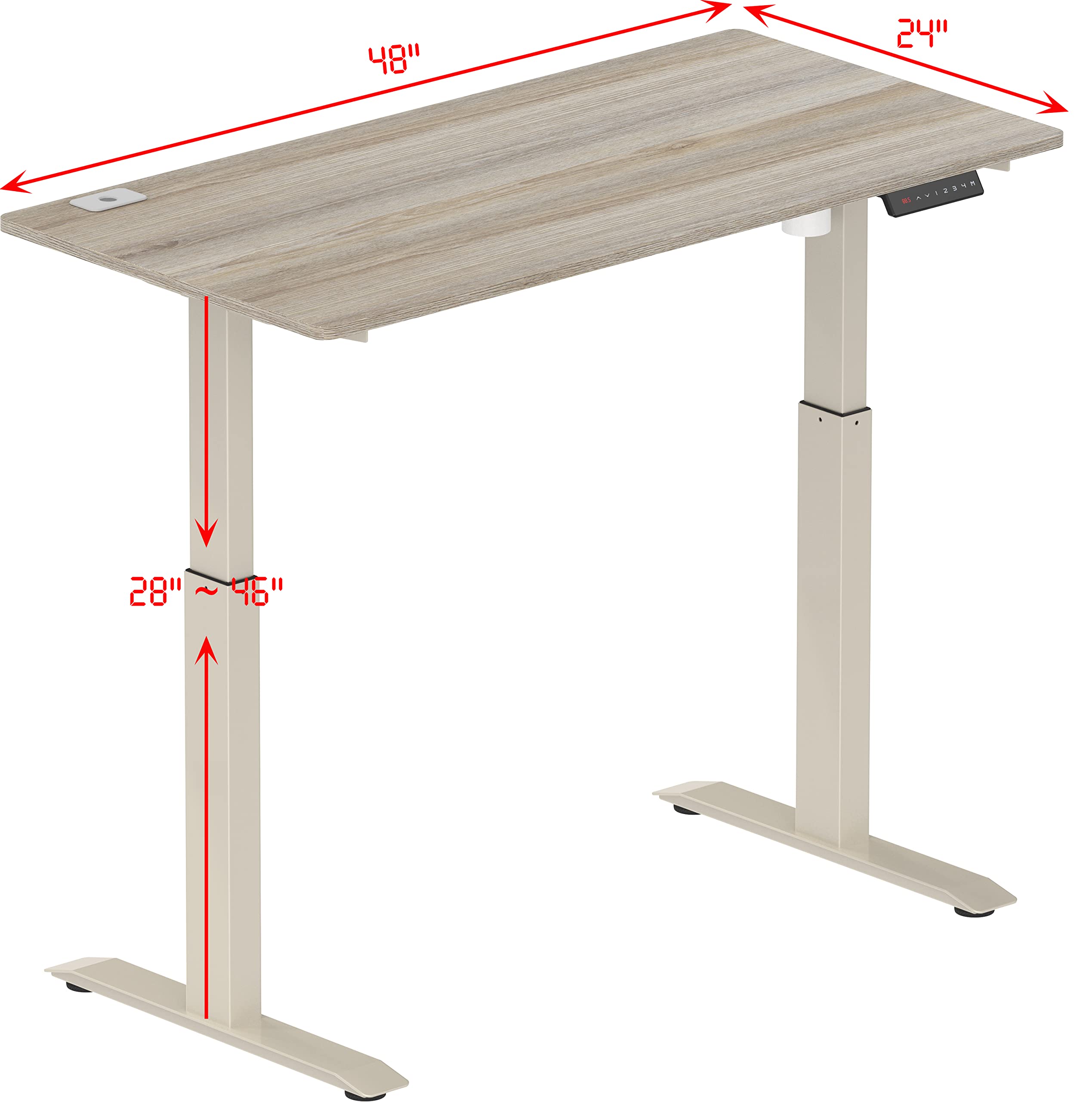 SHW Electric Height Adjustable Standing Desk, 48 x 24 Inches, Oak Buy