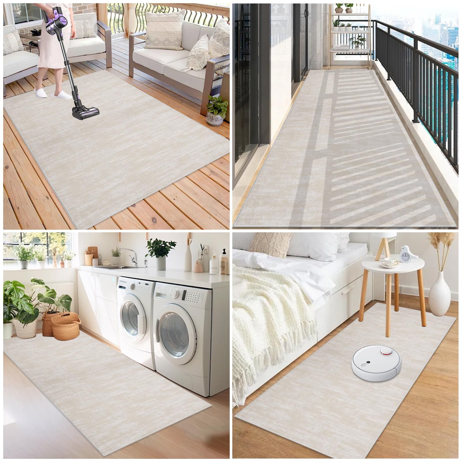 Läufer Teppich für Flur Küche rutschfest 120 x 500 cm Beige Teppichläufer Flur Waschbar Küchenläufer Flurteppich Küchenteppich Flurläufer Lang Korridor Teppich Läufer für Flur Eingang Schlafzimmer