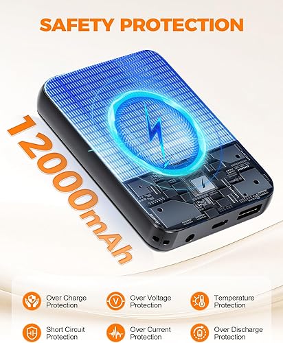 Miniatura 6 de Paquete de batería de chaleco térmico de 12000 mAh 7.4 V, batería externa recargable compatible con 7.4 V CC 0.157 in y chaleco calentado por USB,