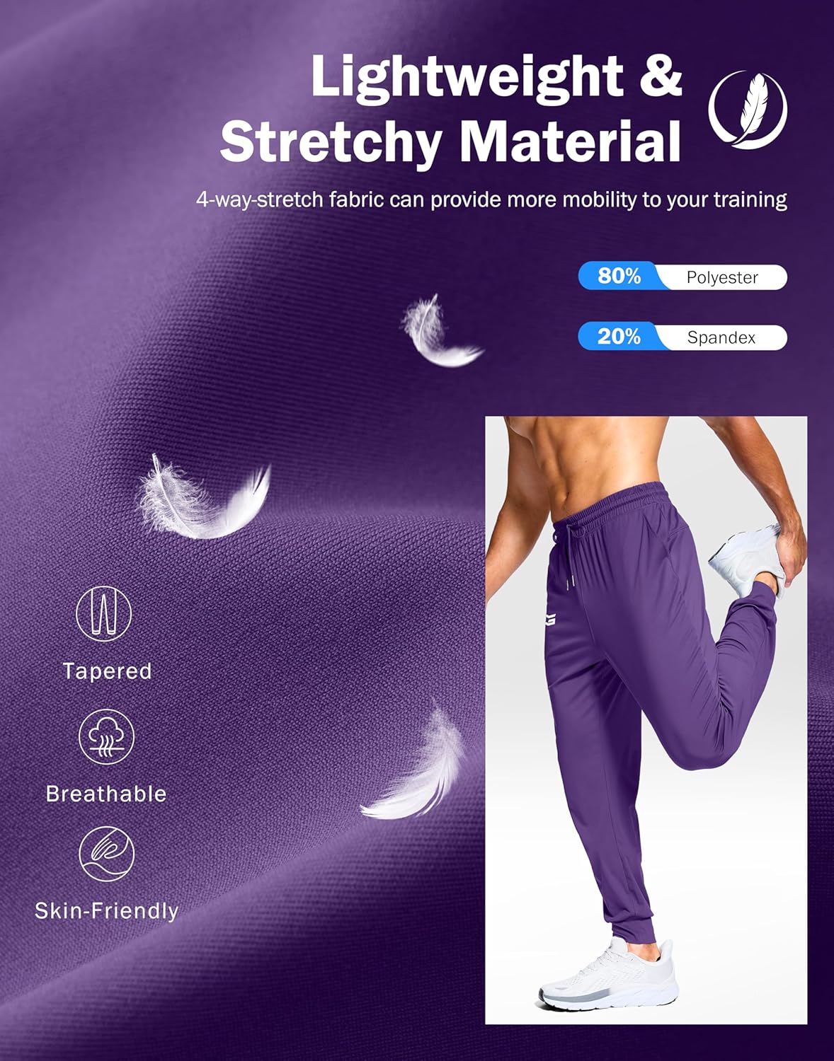 G Gradual Men's Joggers Lightweight Athletic Workout Pants with Pockets Stretch Track Running Sweatpants for Men Gym Sports - Image 4
