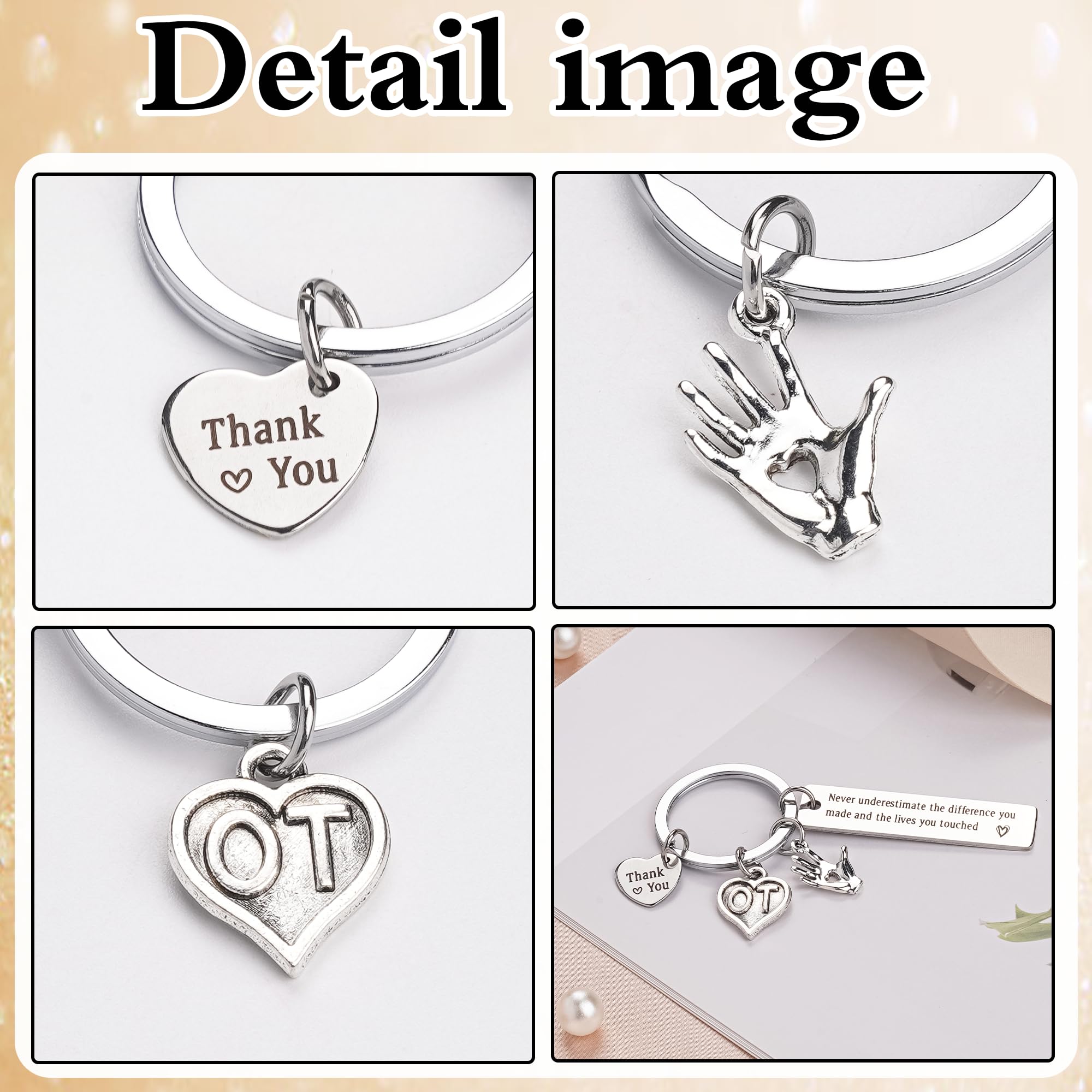 Therapy Gifts Keychain for Women Men - Thank You Keychains for OT PT Therapist, Slp Mental Health Mentor Appreciation Gift