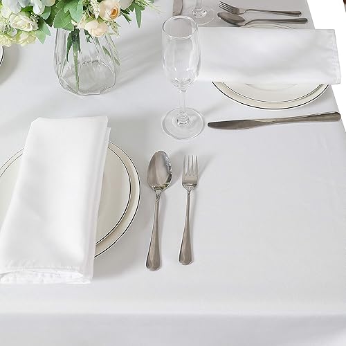 Miniatura 7 de Cupuamon Mantel cuadrado de tela de poliéster lavable de 52 x 52 pulgadas para decoración de bodas, fiestas, comedor, banquetes (52 x 52 pulgadas,