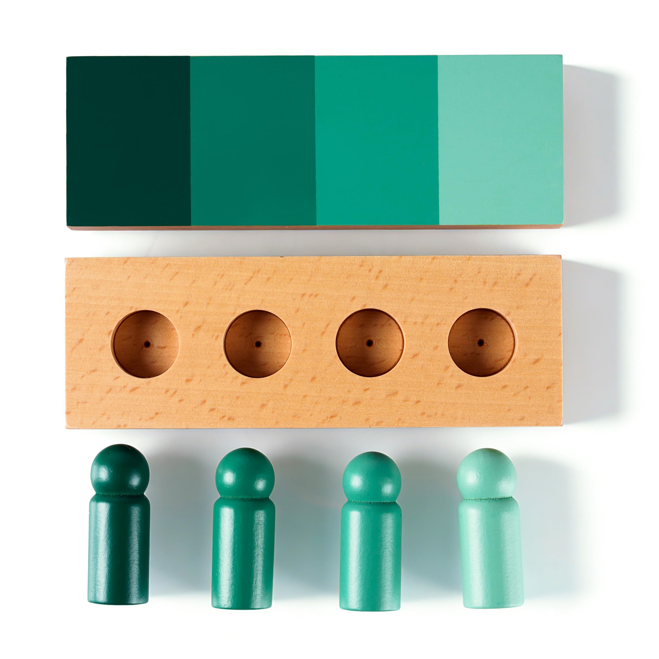 Premium Montessori Farbtafeln aus massivem Buchenholz 2kg,24 Farbplättchen in 6 Farbfamilien, visuelle Unterscheidung Feinmotorik, Lernspielzeug für Kinder ab 3, Geschenk für Vorschule Homeschool