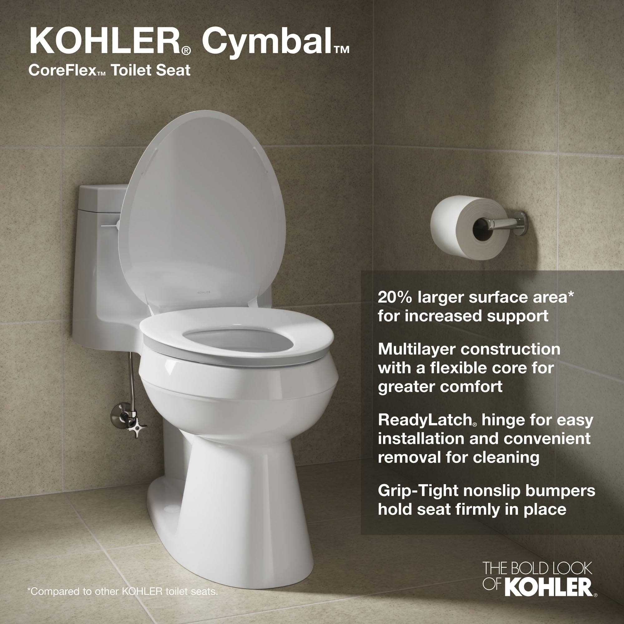 KOHLER 57777-WCF-0 K-57777-WCF-o - Asiento de inodoro de cierre silencioso, alargado, color blanco