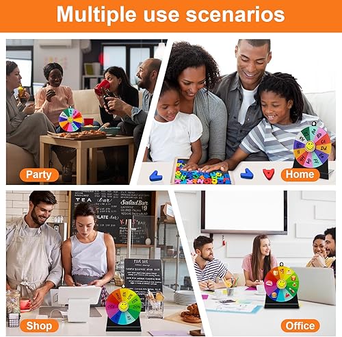 Miniatura 6 de Delizon Rueda de premio de color de 10 pulgadas doble cara 816 ranura giratoria juego de fortuna actividades navideñas fiesta aula o educación en el