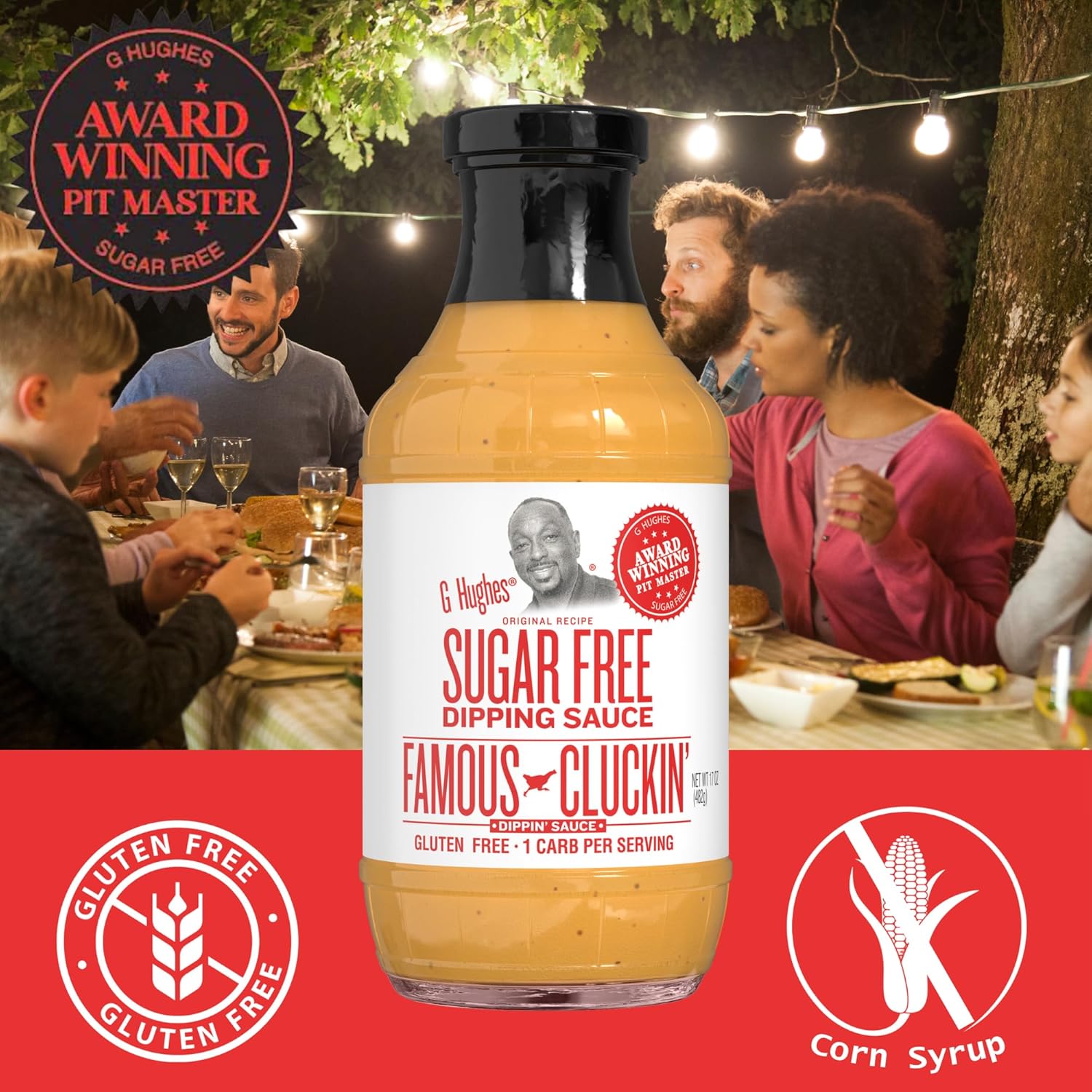 G Hughes Sugar Free, Famous Cluckin' Dipping Sauce - Sugar Free Sauces, Dipping Sauces, Sugar Free Special Sauce, Gluten Free Special Sauce for Chicken, Low Carb - 17 Oz (3-Pack)