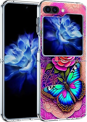 Miniatura 2 de Funda rígida para Samsung Galaxy Z Flip 5, funda protectora rígida a prueba de golpes para Samsung Galaxy Z Flip 5, color azul y rosa