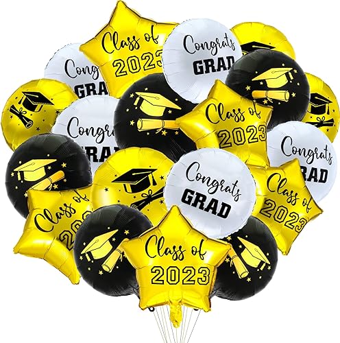 Globos de grado de felicitación, globos de aluminio para fiesta de graduación, globos de clase de 2022, globos redondos de película de poliéster