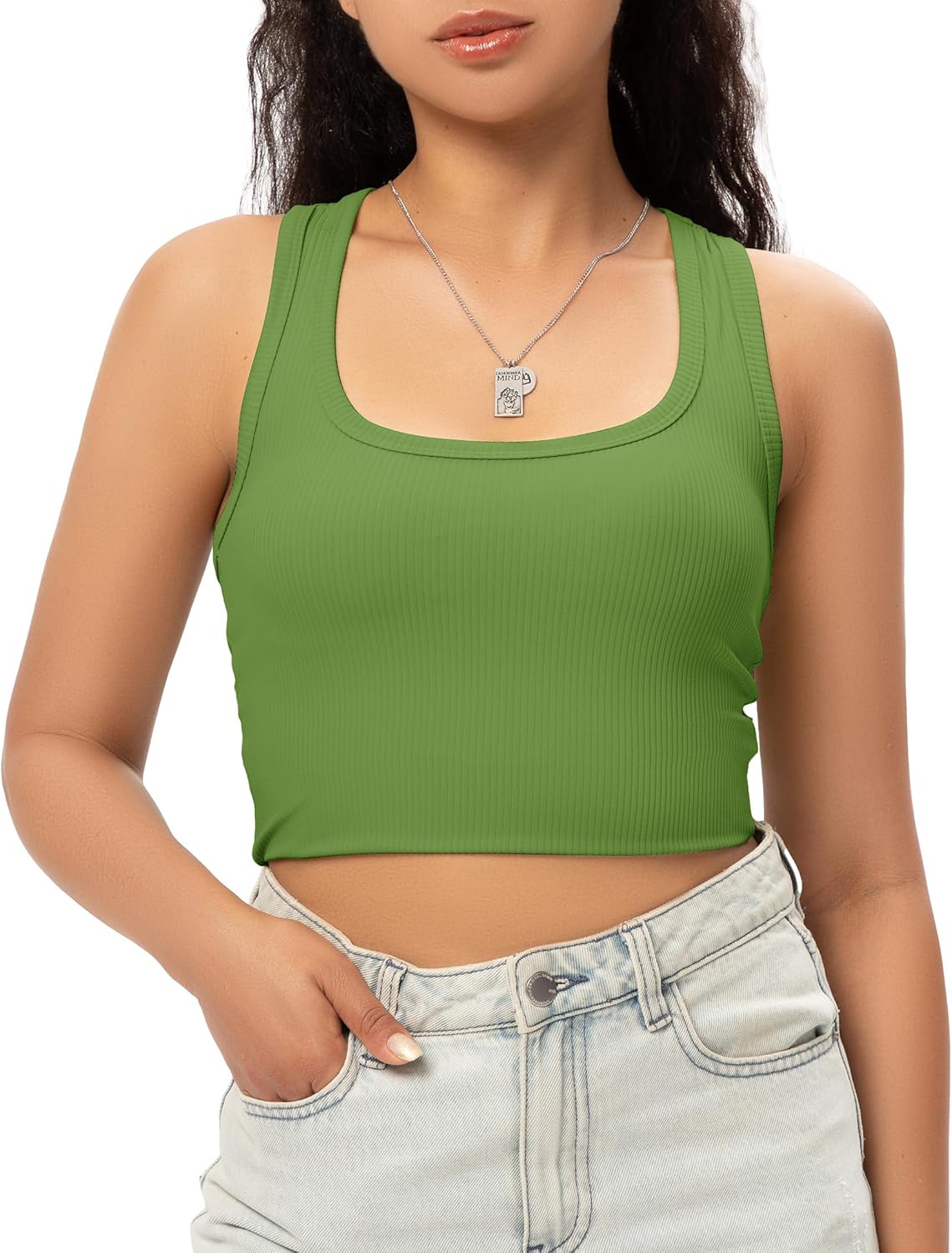 GGOV Sports Crop Tank Tops for Women Cropped Workout Tops Racerback Running Yoga Tanks Cotton Sleeveless Gym Shirts