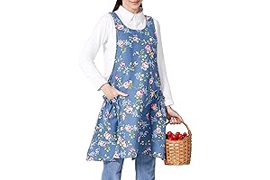 Adjustable Easeful Crossback Apron with Pockets for Women & Men, Floral Apron...