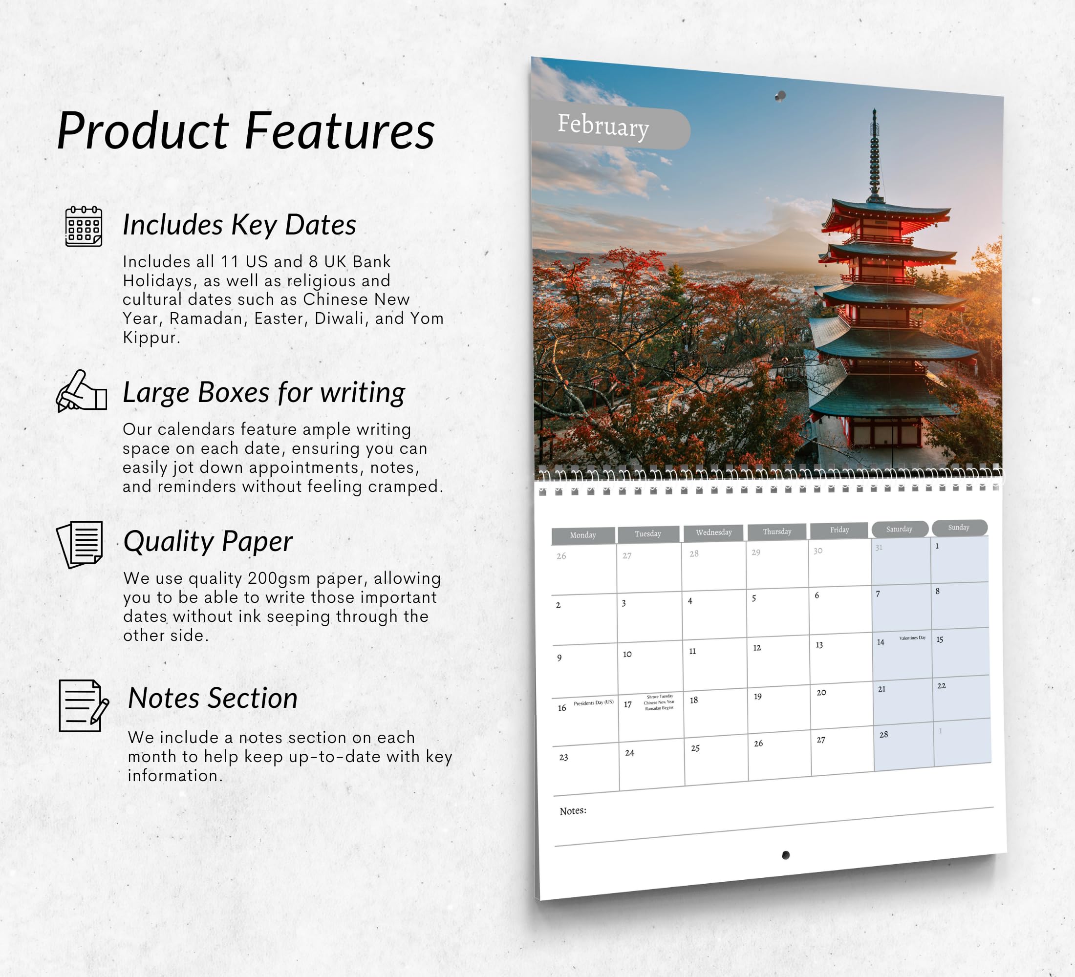 Calendrier Mural Japonais Vintage Nihonga – Geisha – Bloc Fujiron Kangyo Bank