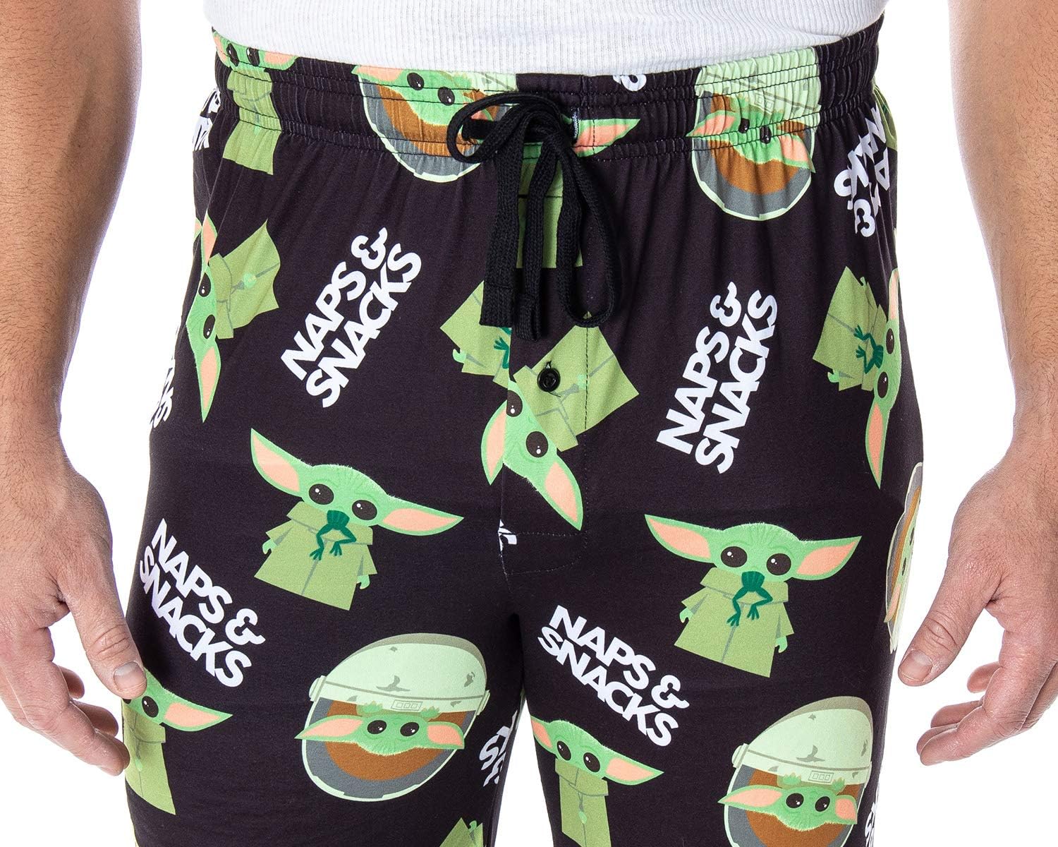 Star Wars Men's The Mandalorian Baby Yoda Snacks And Naps Loungewear Pajama Pants - Image 2