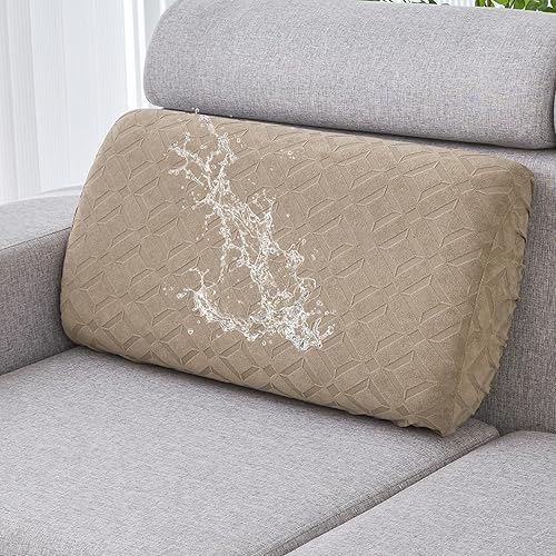 Miniatura 35 de Genina Fundas de cojín para sofá impermeables, fundas elásticas para sofá modular, funda de cojín lavable, antideslizante, con parte inferior Gris