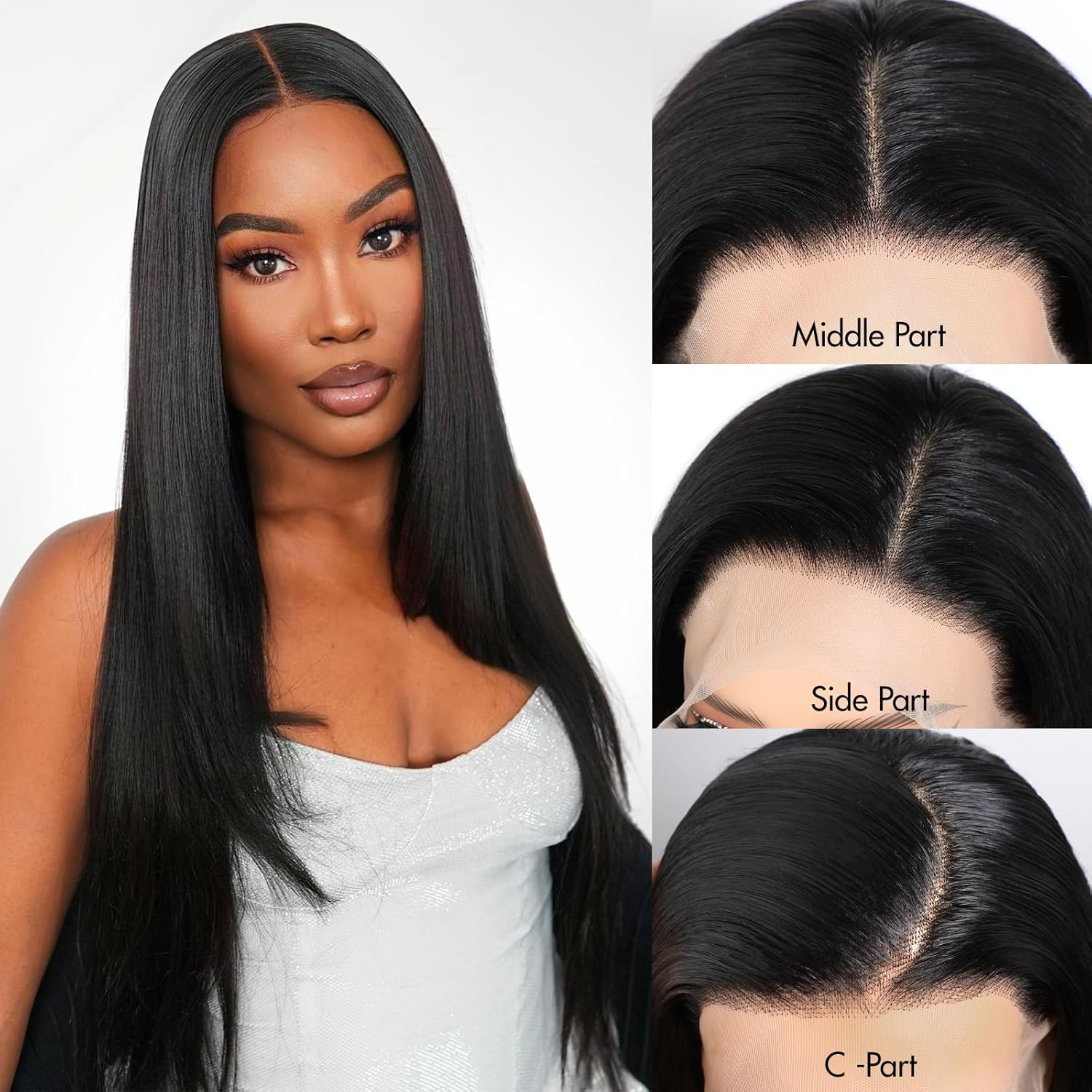 13x4 Lace Front Wigs Human Hair 26 Inch 220 Density Straight Glueless Wigs Human Hair Pre Plucked With Baby Hair