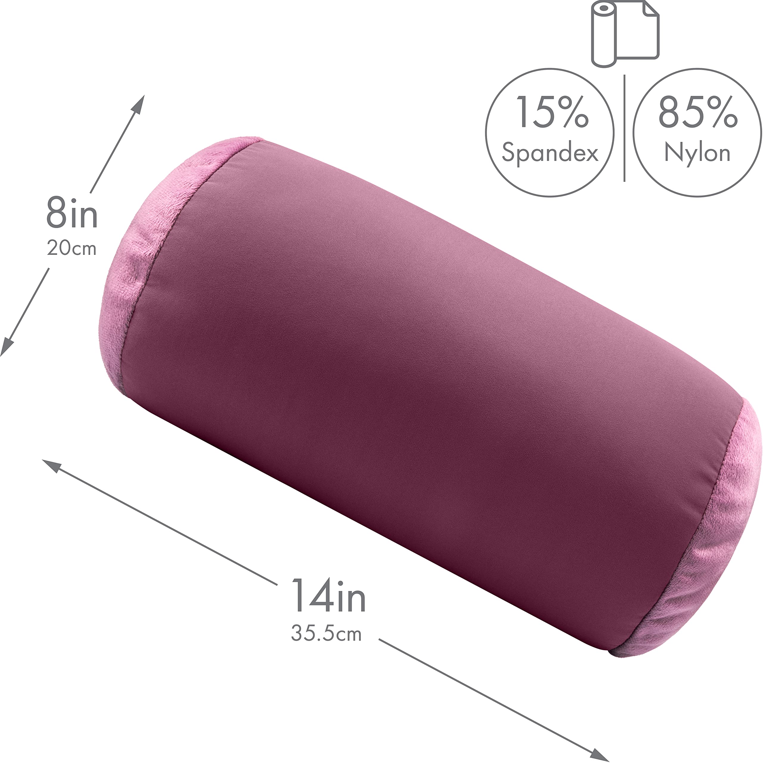 Microbead Bolster Neck Roll Pillow, Gently Body, Head, Neck & Shoulders No Pain Rest, Relax Sleep - Silky Feel Prevent Wrinkles & Hair Breakage - Lightweight Cylinder Tube, 14