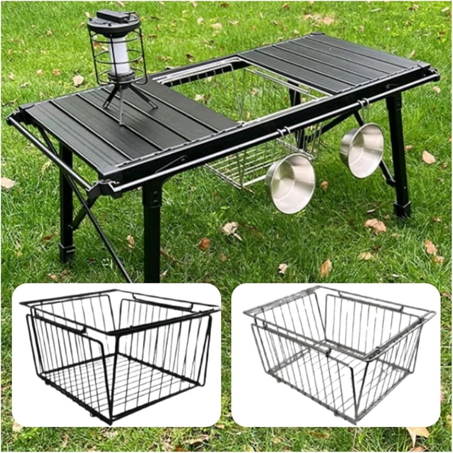 Compatible for IGT Basket Folding 1 Unit Igt Drain Stainless Steel Camping Table Lightweight Portable Accessories