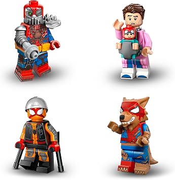 Lego Spiderman Minifigure Series with 12 Spider-Man Figures: Complete Set of the Lego Minifigure Series 71050 Across The Spider-Verse (incl. Printed Tile)