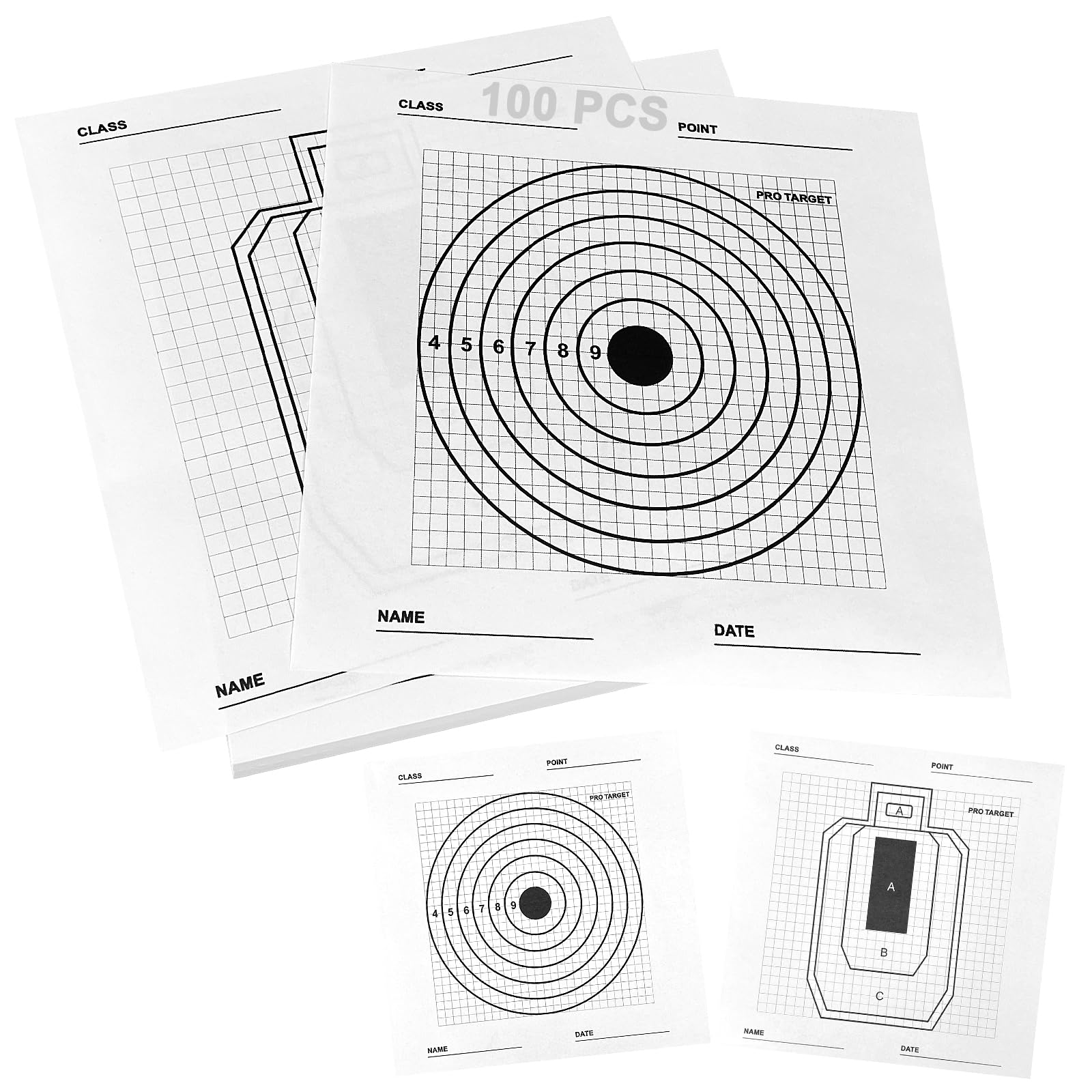 100 Pack Paper Targets Replaceable, BB Gun Shooting Practice Paper for Backyard, Indoor or Outdoor Range Targets