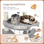 Heybly Cat Tree, 74-Inch Streamlined Cat Tower for Large Cats with 3-Tier Stacked Condos, Cat Furniture with Large Perch, Sturdy Base, Full Sisal Scratching Posts & Ramp, Light Gray HCT061W