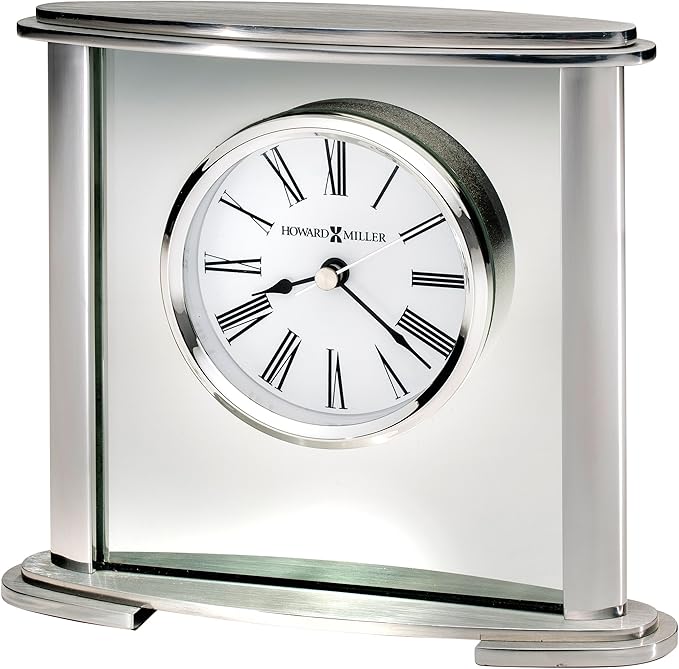 Howard Miller Glenmont Table Clock 645774 Modern Glass with Quartz